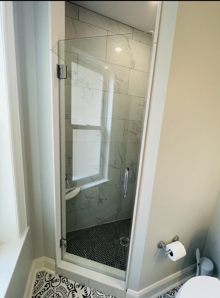 single door frameless shower doors new jersey Delaware Pennsylvania