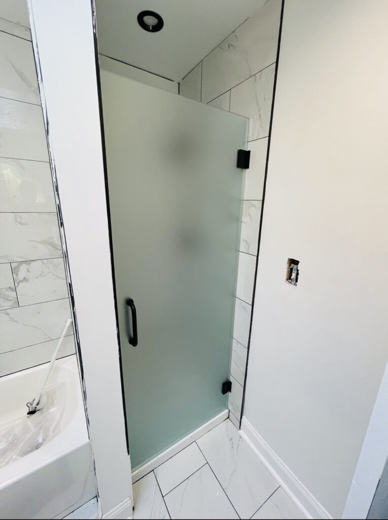 single door frameless shower doors new jersey Delaware Pennsylvania